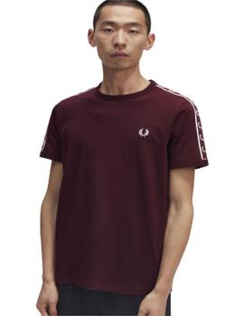 Camiseta Fred Perry granate con cinta