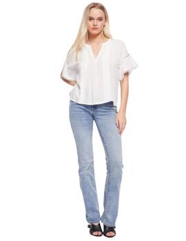 Blusa Gaudi en muselina con pico blanca