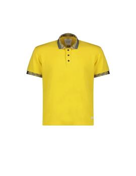 Polo Gaudi hombre amarillo cuello estampado