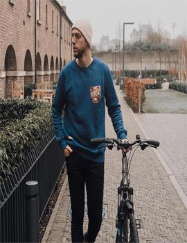 Sudadera Szolt and Frog Pocket azul