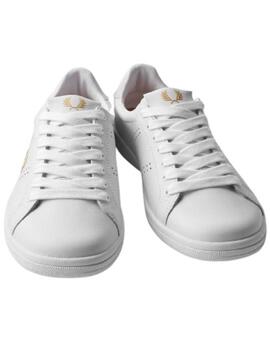 Deportiva Fred Perry original blanco/metalic