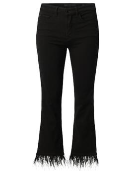 Pantalon Salsa negro con plumas en tobillos