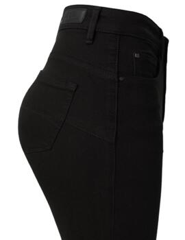 Pantalon Salsa negro con plumas en tobillos