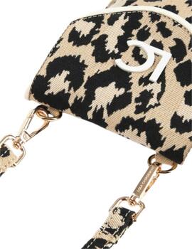 Bolso movil LC de loneta animal print crudo