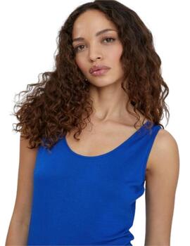 Camiseta Lola Casademunt tirantes lisa azul medio