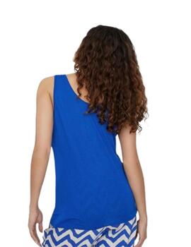 Camiseta Lola Casademunt tirantes lisa azul medio