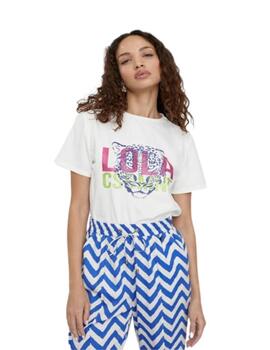 Camiseta Lola Casademunt tigre blanco-rosa