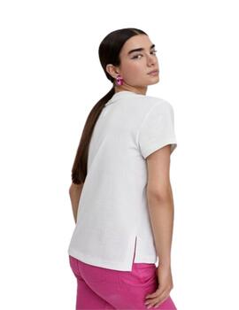 Camiseta Lola Casademunt pico pretty blanco-rosa