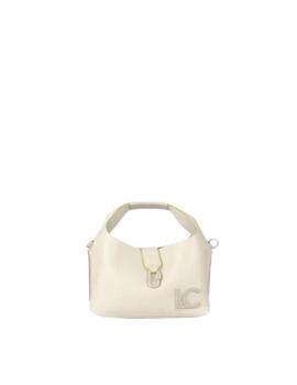 Bolso shopper LC crudo con contrastes verde rosa