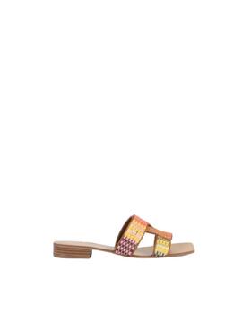 Sandalia LC plana efecto rafia multicolor