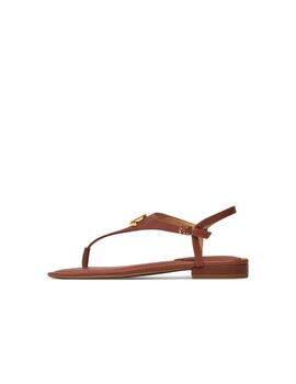 Sandalia Ralph Lauren plana marron