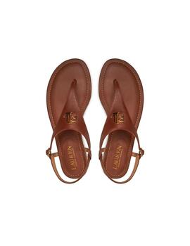 Sandalia Ralph Lauren plana marron