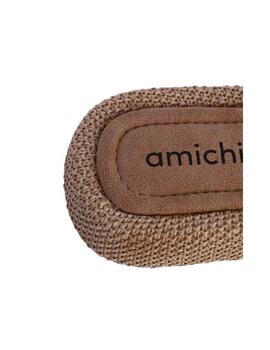 Sandalia Amichi beige con cadena dorada