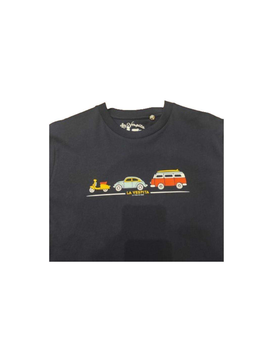 Camiseta La Vespita en algodón con automóviles.