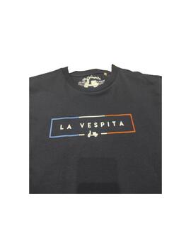 Camiseta la vespita algodon letras logo marino