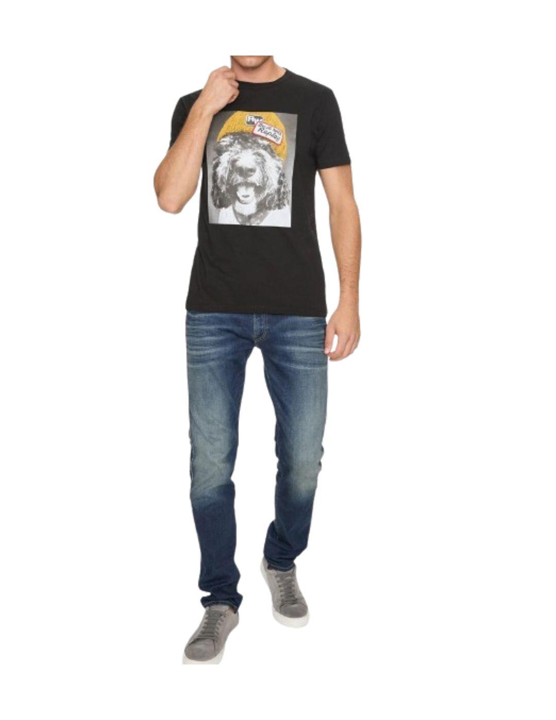 Camiseta Replay manga corta algodón dibujo perro n