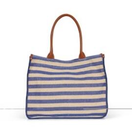 Bolso U.S.Polo Dorado tela azul-beige rayas