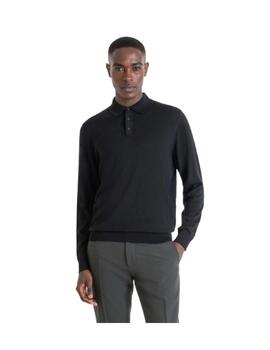 Jersey con cuello Antony Morato manga larga negro