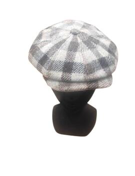 Gorra SC paño harris tweed beige cuadros