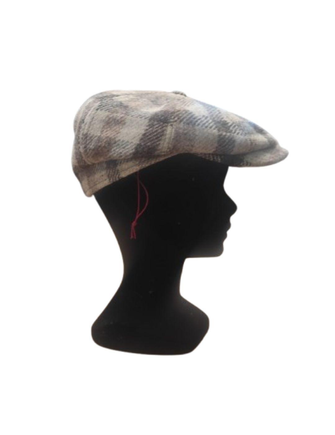 Gorra SC paño harris tweed beige cuadros