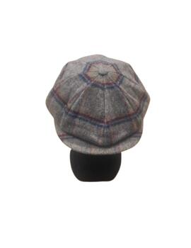 Gorra SC paño lana Newsboy cuadros marrón