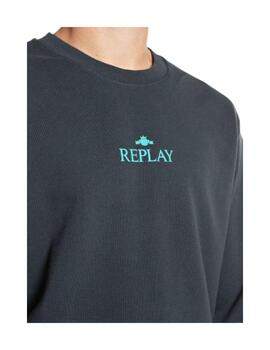 Sudadera Replay cuello redondo gris