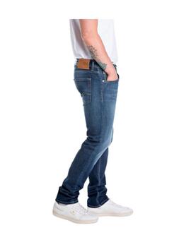 Pantalon Replay hombre indigo stretch denim