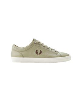 Deportiva fred perry baseline verde/logo granate