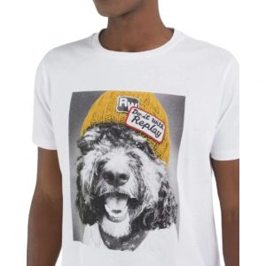 Camiseta Replay manga corta algodón dibujo perro
