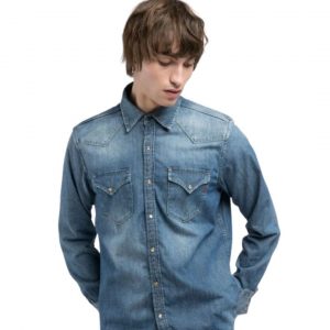 Camisa Replay hombre denim regular