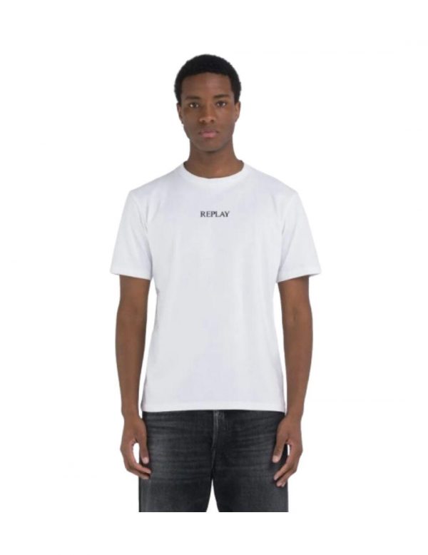 Camiseta Replay cuello redondo basic logo en pecho azul marino