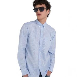 Camisa Replay cuello abotonado rayas semientallada