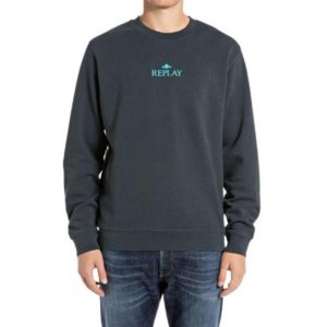 Sudadera Replay cuello redondo gris
