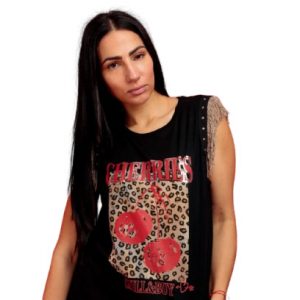 Camiseta Flecos Cherries