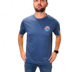 Camiseta La Vespita en algodón logo pecho y espalda denim