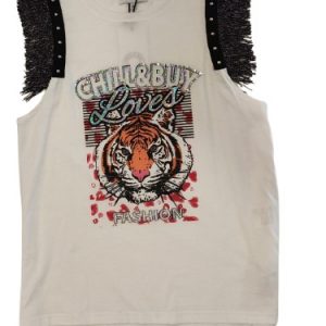 Camiseta Chill and buy fashion flecos+tachas