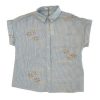 Camisa rayas con flores bordadas