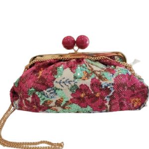 Bolso estampado flores lentejuelas