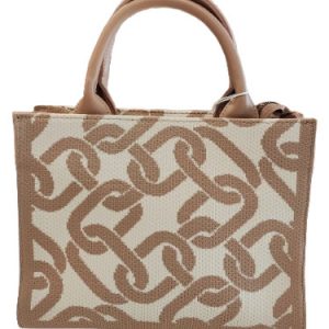 Bolso tela con asa doble beige