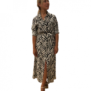 Vestido largo print negro y blanco