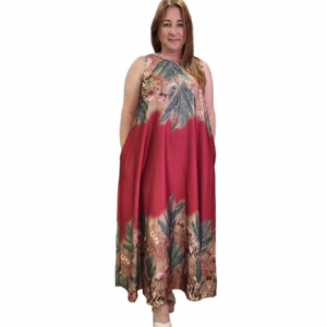 Vestido largo estampado flamencos