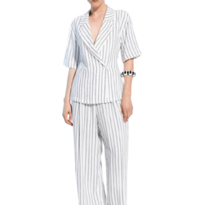 Conjunto rayas Blazer + Pantalón flojo