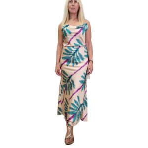 Conjunto de falda y lencera  estampada palmera