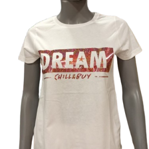 Camiseta Chill and buy básica dream blanca