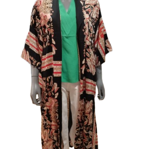 Kimono largo con manga y cinturón