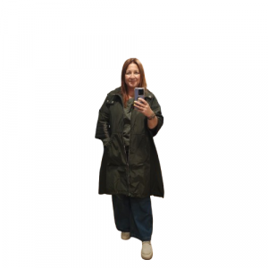 Gabardina larga. Mujer. Color verde