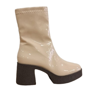 Botín Amichi, mujer, de charol, color Beige