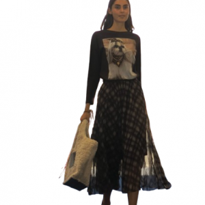 Falda larga cuadros. Mujer. Con goma cintura